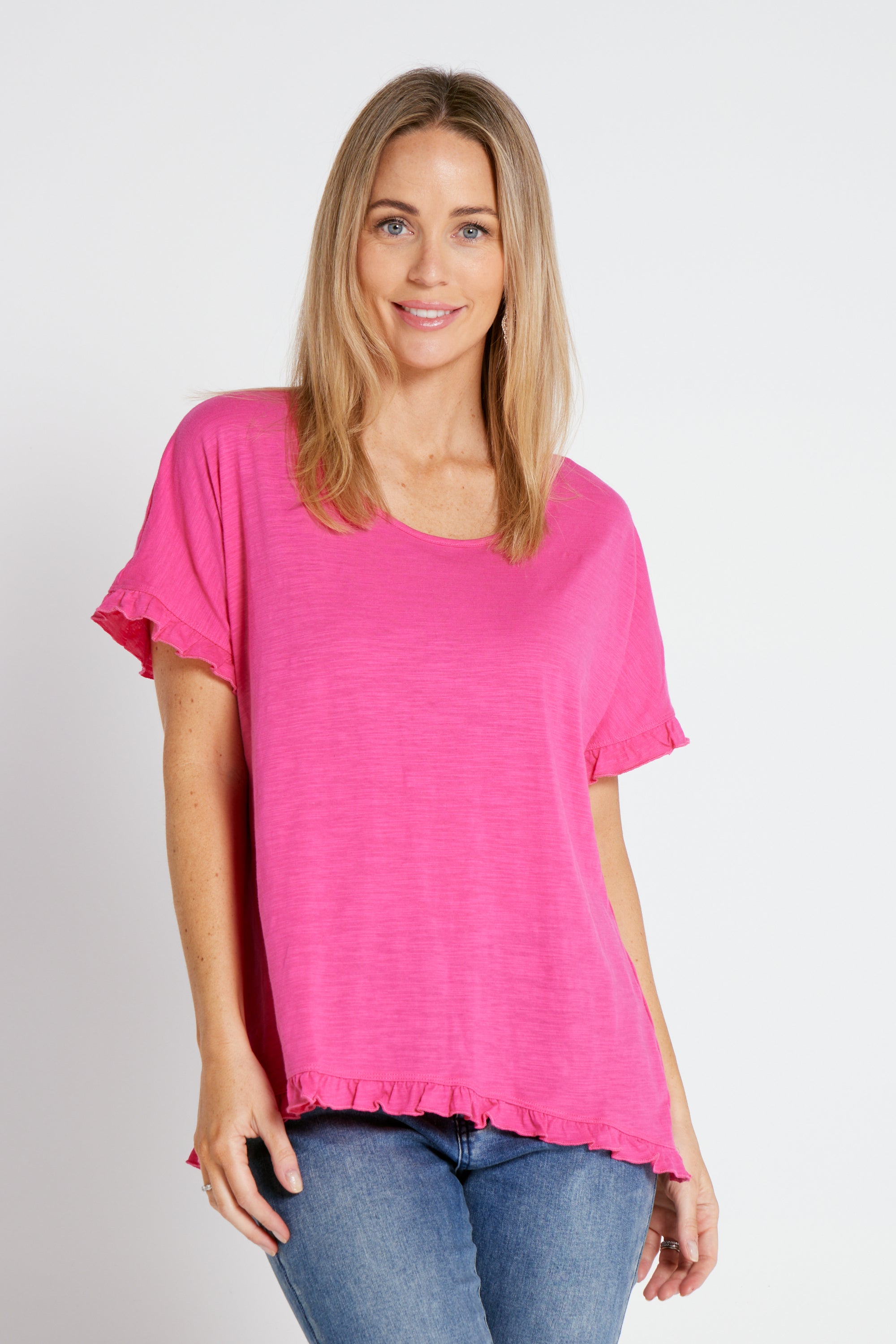 Ruffle Core Top - Hot Pink | Cordelia Street Clothing – TULIO Fashion