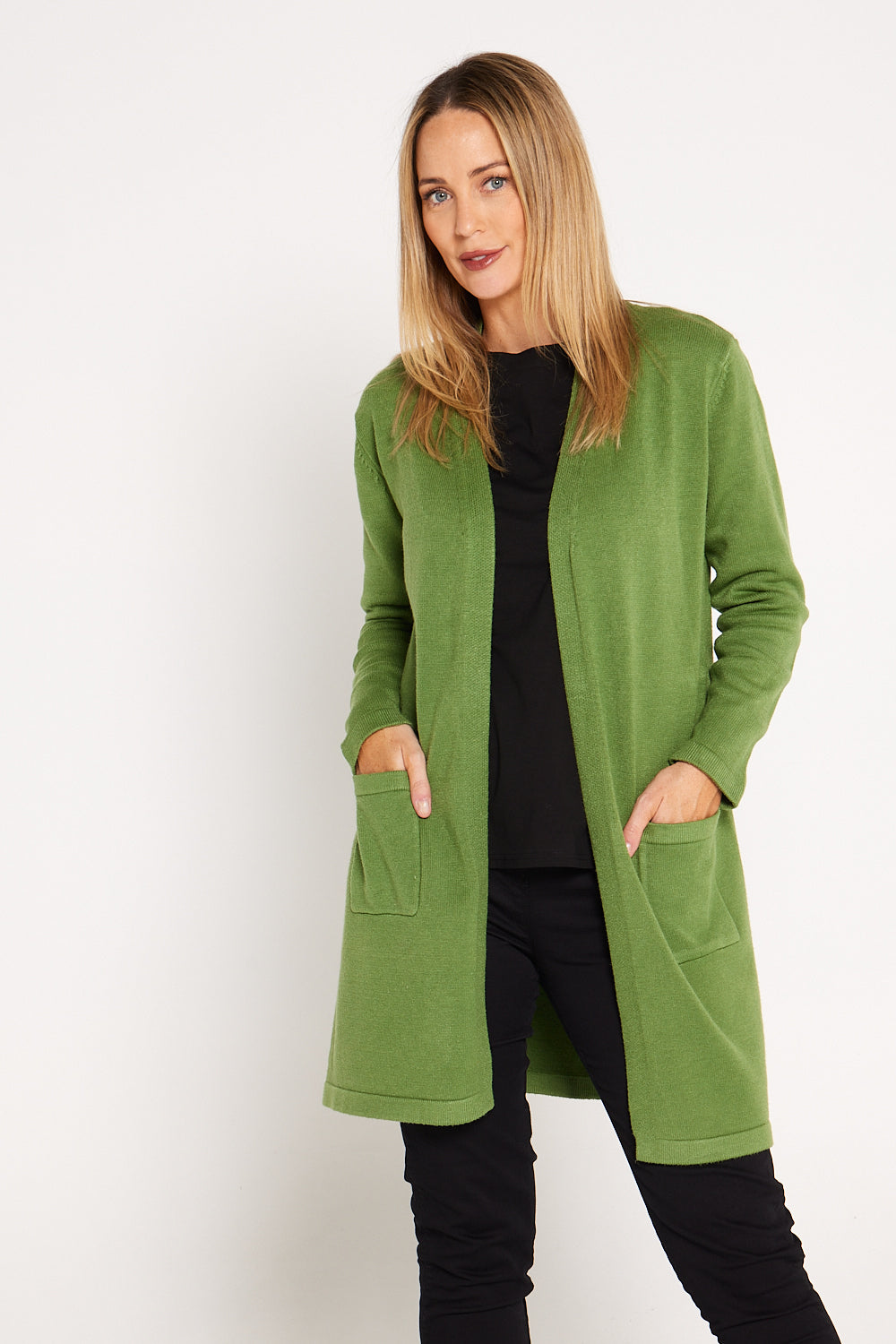 Green deals sweater coat