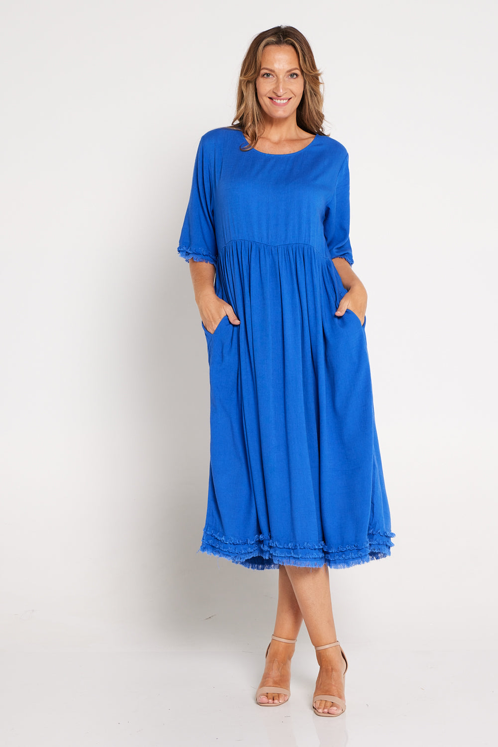 Saskia Dress - Blue | Mature Women's Summer Dresses – TULIO Fashion