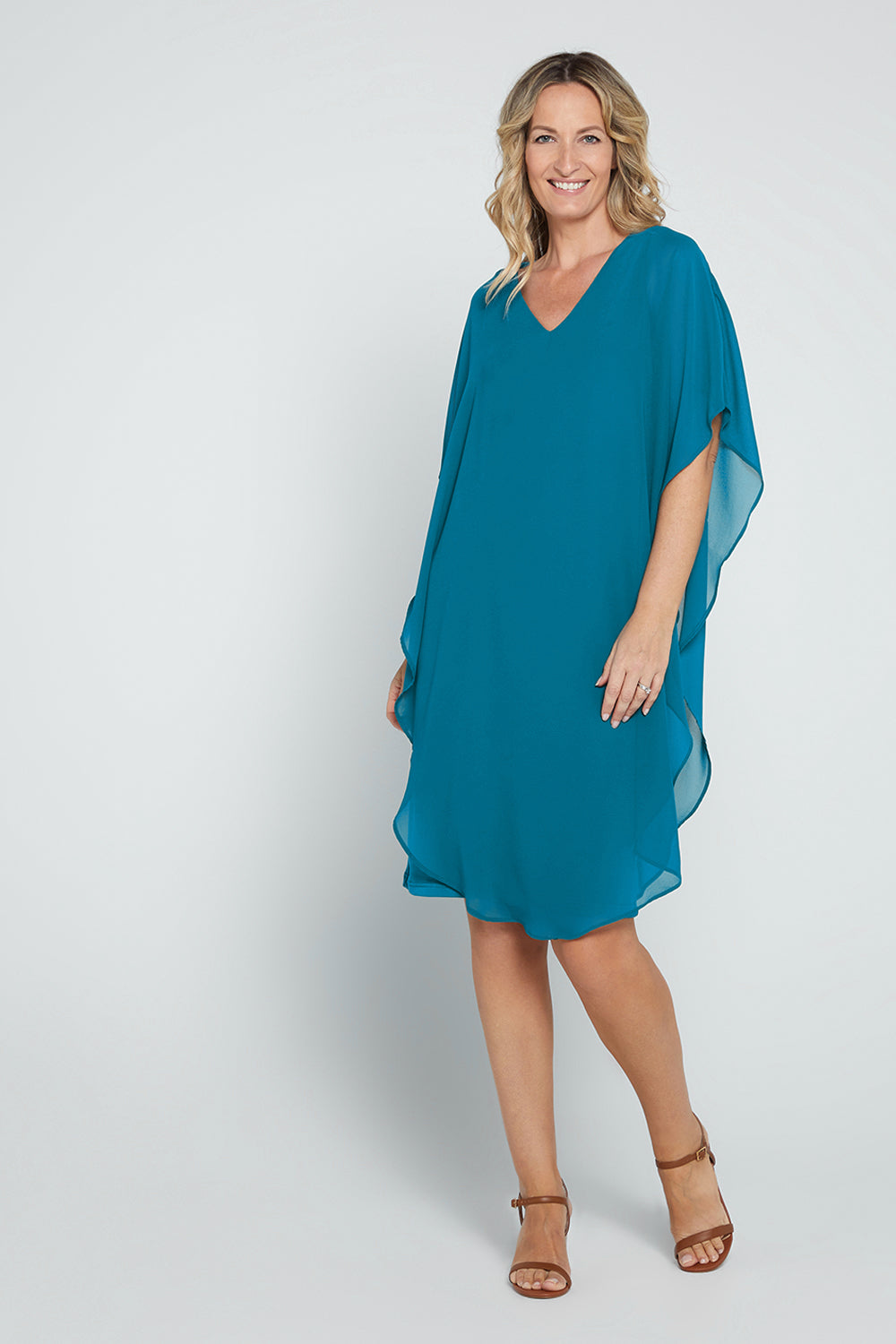 TULIO fashion Soir e Dress Teal Mature Evening Wear TULIO