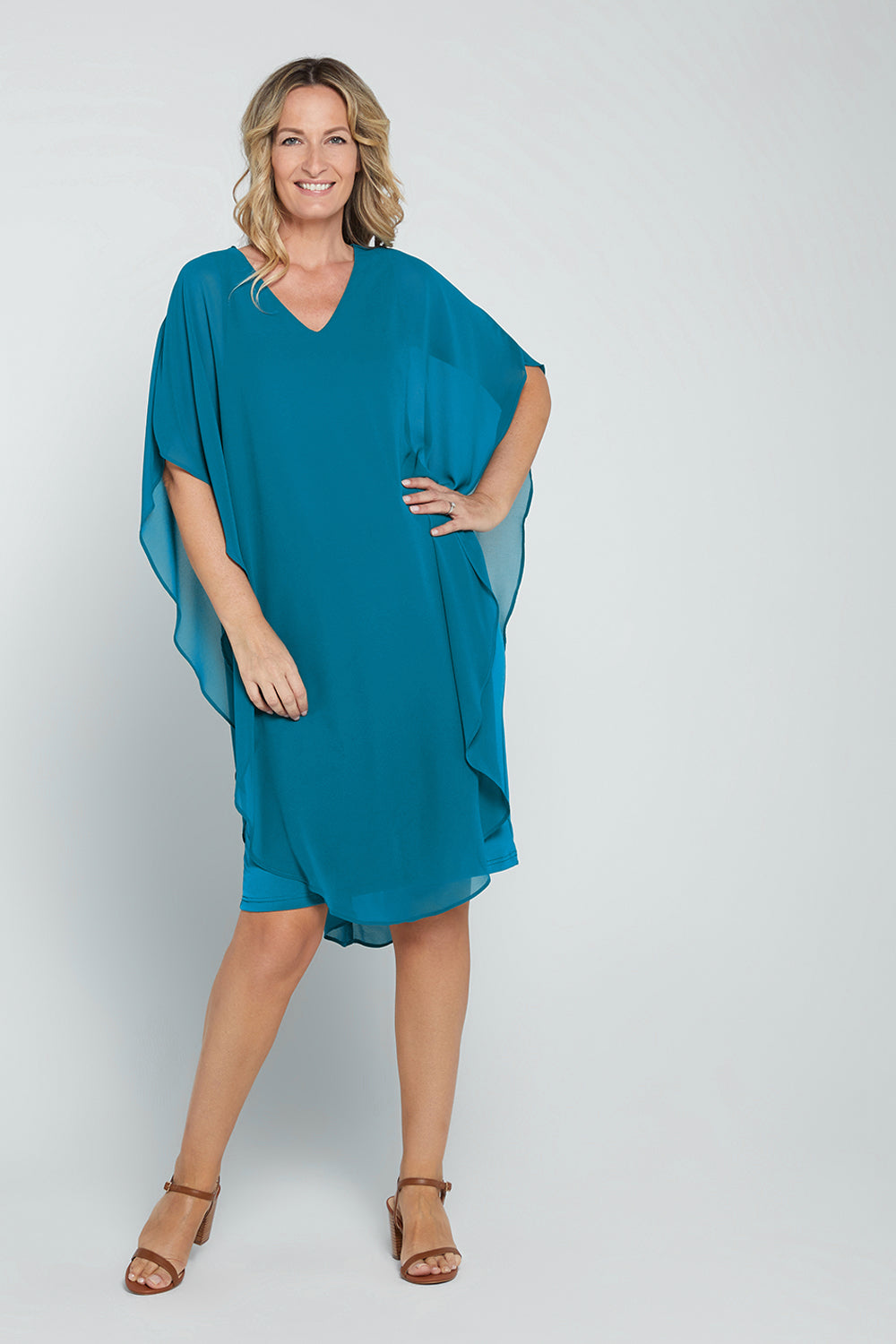 TULIO fashion Soir e Dress Teal Mature Evening Wear