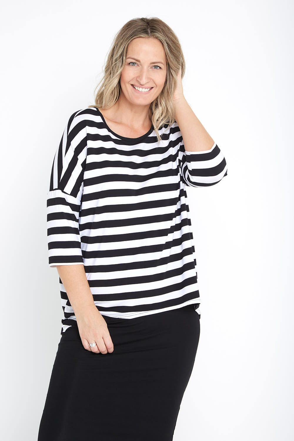 Montmartre Bamboo Top - Wide Black/White