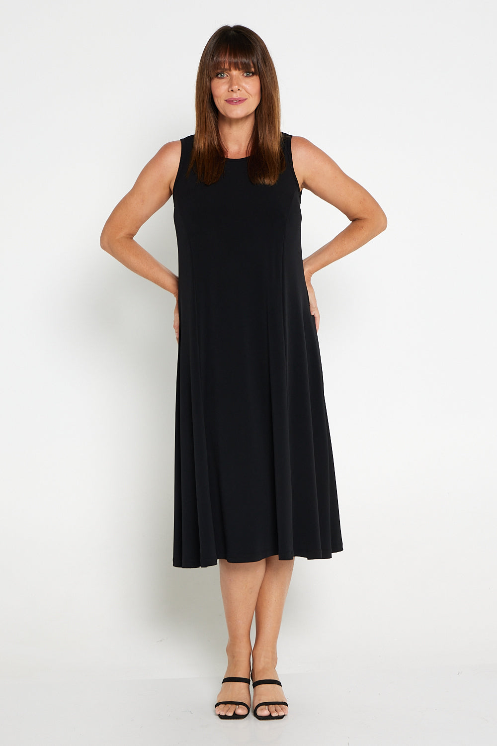 Whitney Swing Slip Dress - Black