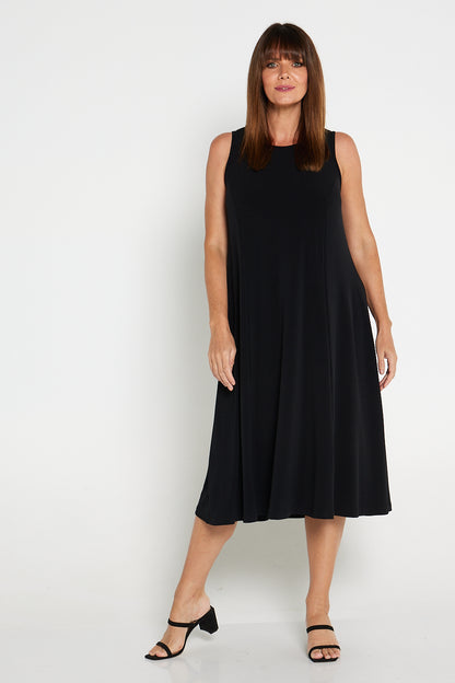 Whitney Swing Slip Dress - Black
