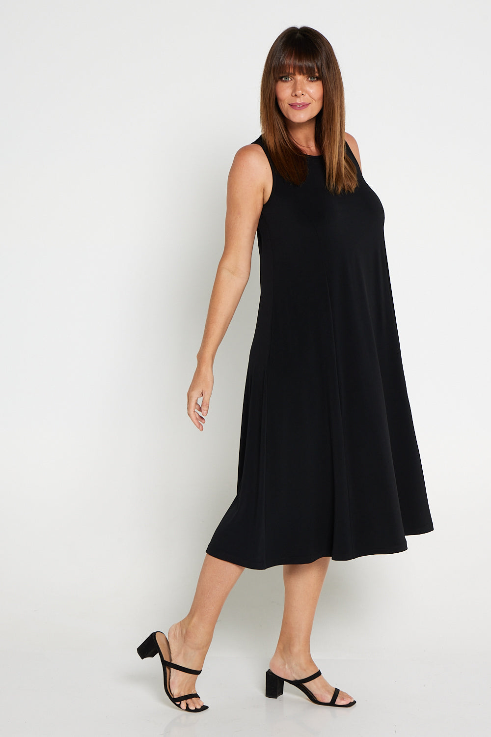 Whitney Swing Slip Dress - Black