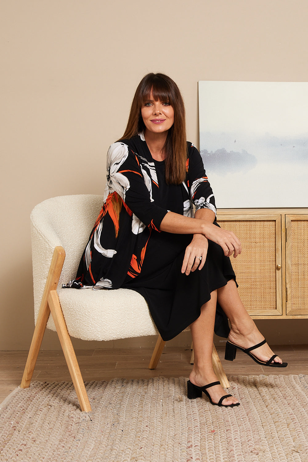 Whitney Swing Slip Dress - Black