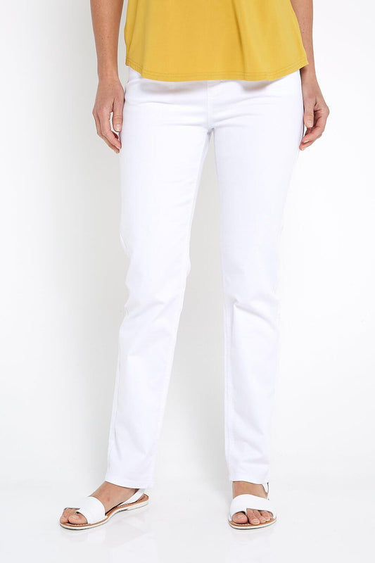 Pull On Plain Jeans - White
