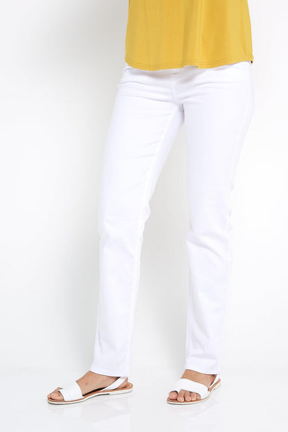 Pull On Plain Jeans - White