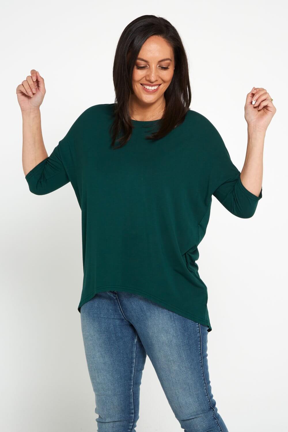 Irena Bamboo Top - Forest Green