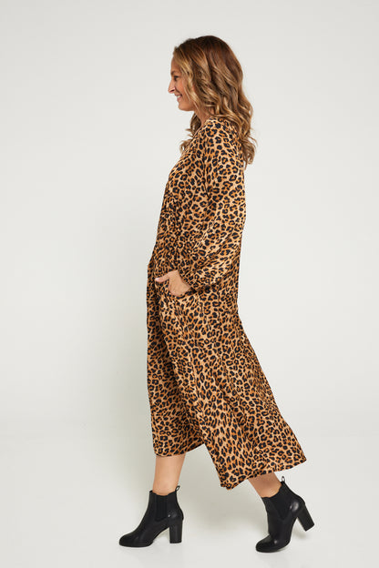 Reya Dress - Golden Leopard